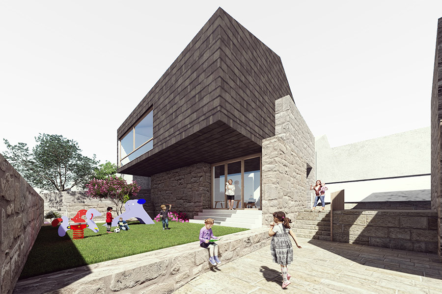 COANDA PASSIVHAUS - concurso de arquitectura - centro social passivhaus en Padornelo - render
