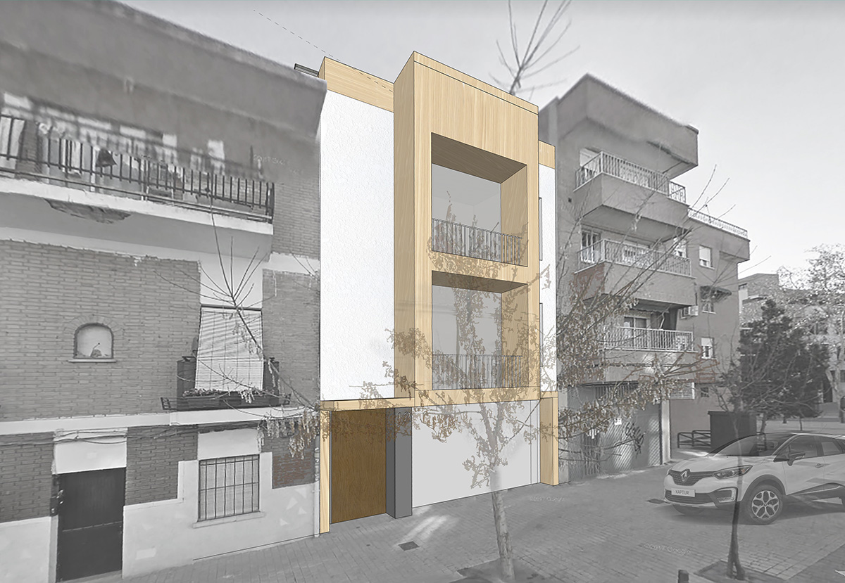COANDA PASSIVHAUS - edificio psssivhaus entre medianeras en Getafe (Madrid) - vista exterior